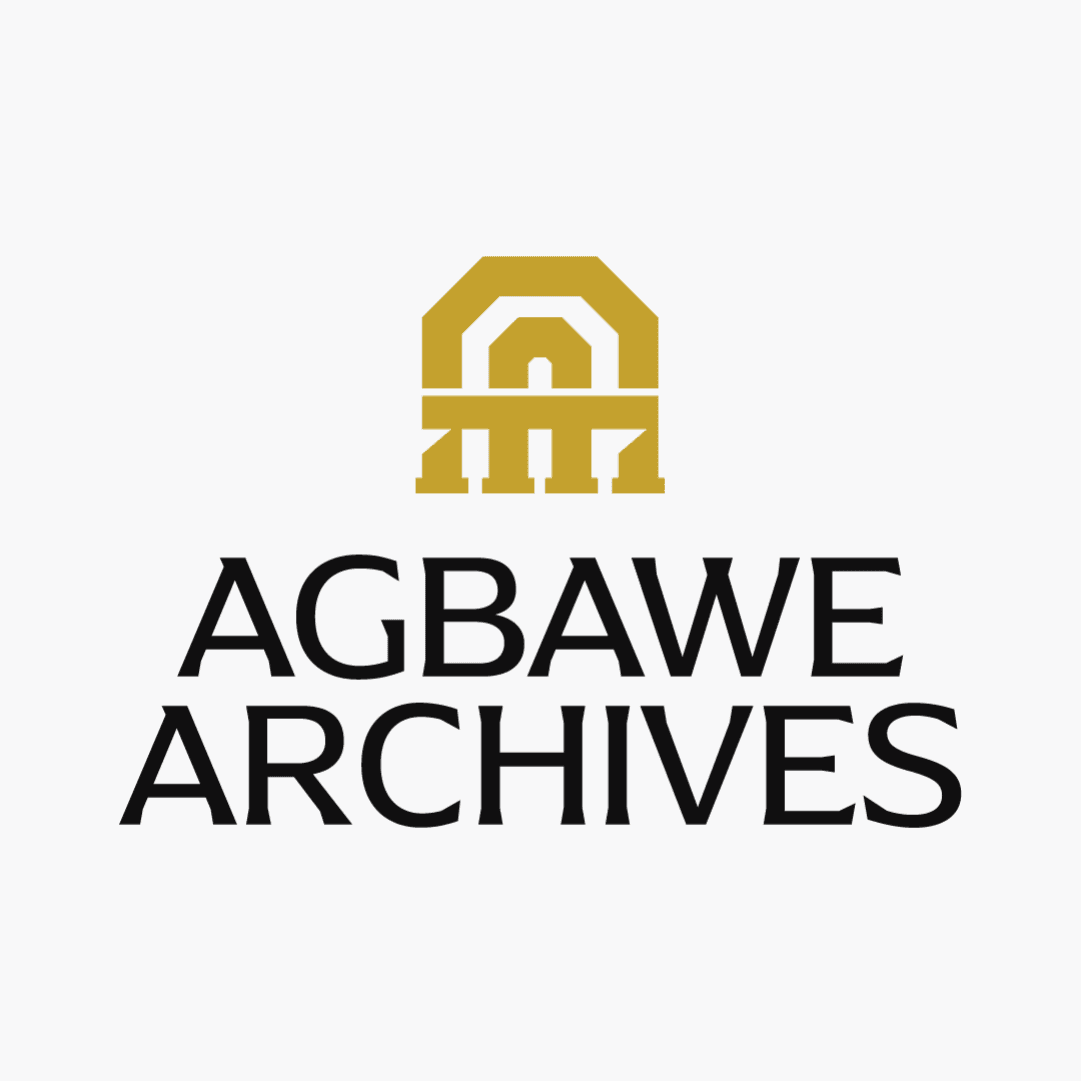 Logo of Agbawe Archives on a snow white background.